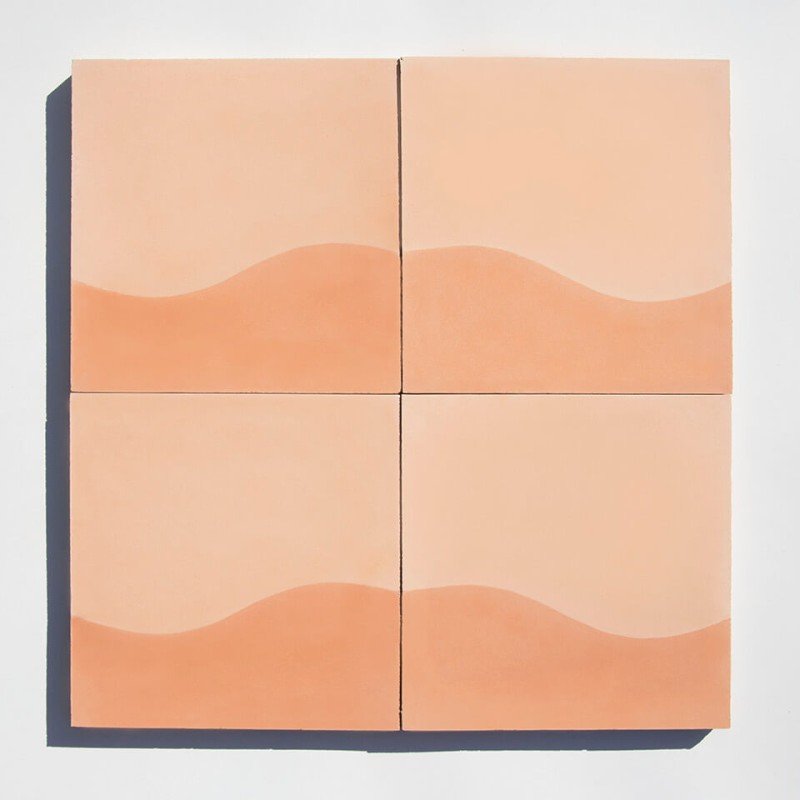 Shapes and curves on a nude cement tile designed by Glazentile