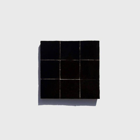 Black 4in 10cm zellige tiles from Morocco designed by Glazentile
