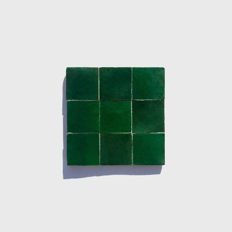 Green 4in 10cm zellige tiles from Morocco designed by Glazentile