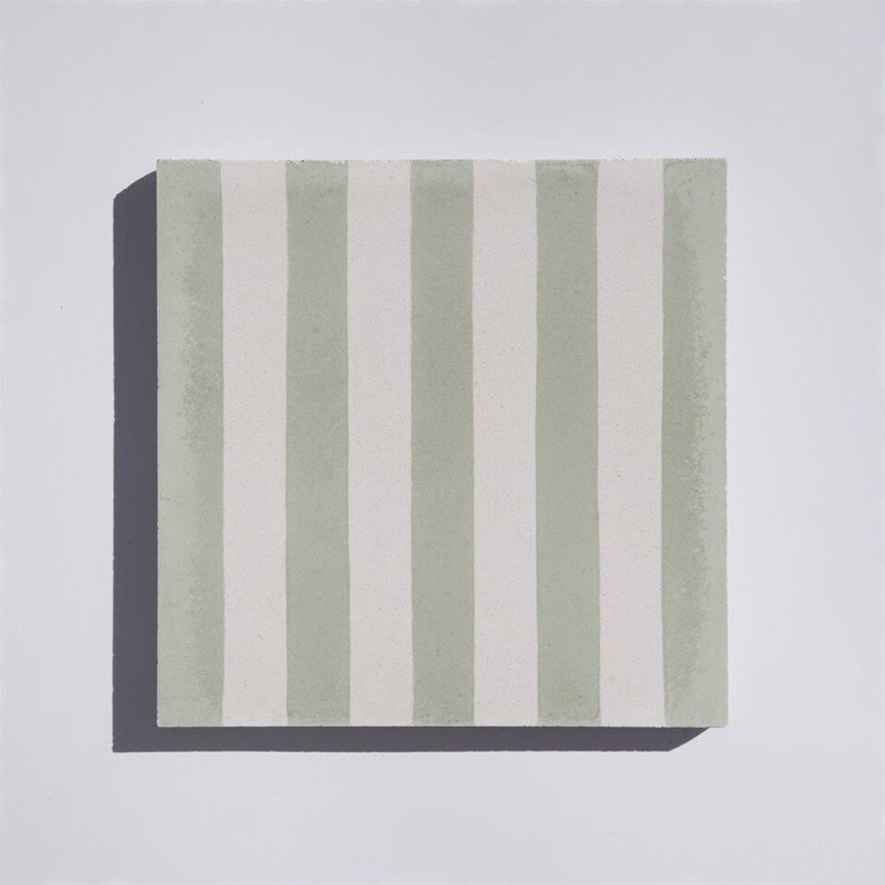 Green and white column cement tiles designed by Glazentile