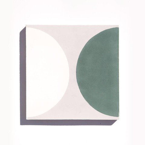 Half-moon cement tile designed by Glazentile
