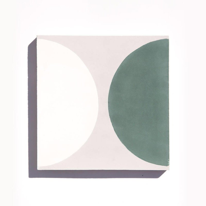 Half-moon cement tile designed by Glazentile