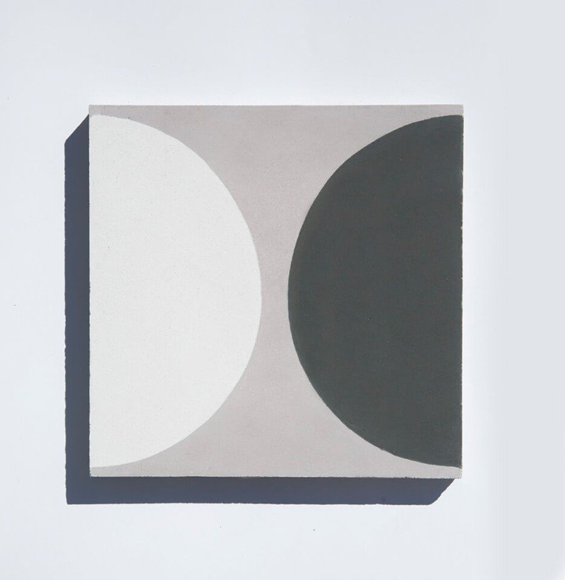 Half-moon cement tile designed by Glazentile