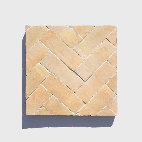 Natural 2x6in 5x15cm bejmat zellige tiles from Morocco designed by Glazentile