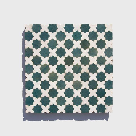 Teal star pearl pattern zellige designed by Glazentile