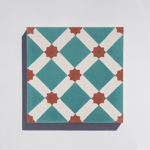 Classic cube and star pattern cement tile designed by Glazentile