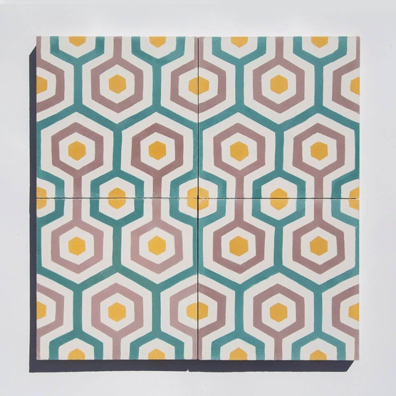 Funky retro cement tile designed by Glazentile