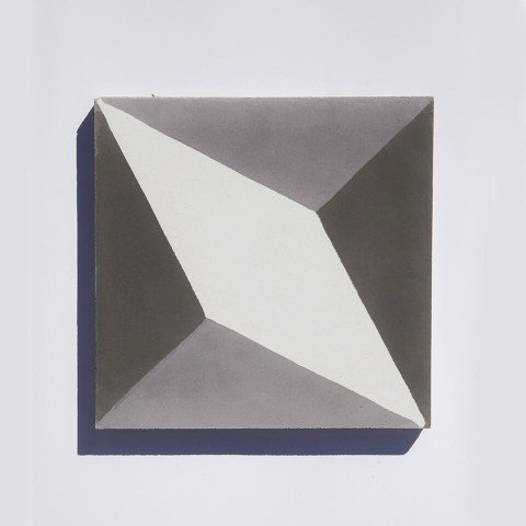 Grey and white cube pattern cement tile designed by Glazentile