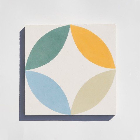 Colorful cement tile with oval patterns designed by Glazentile