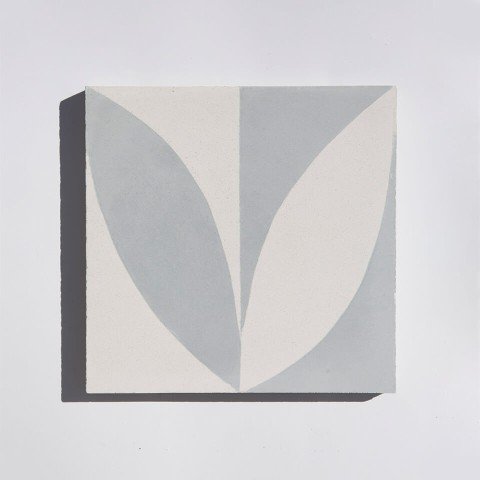 Gray leaf pattern cement tile designed by Glazentile