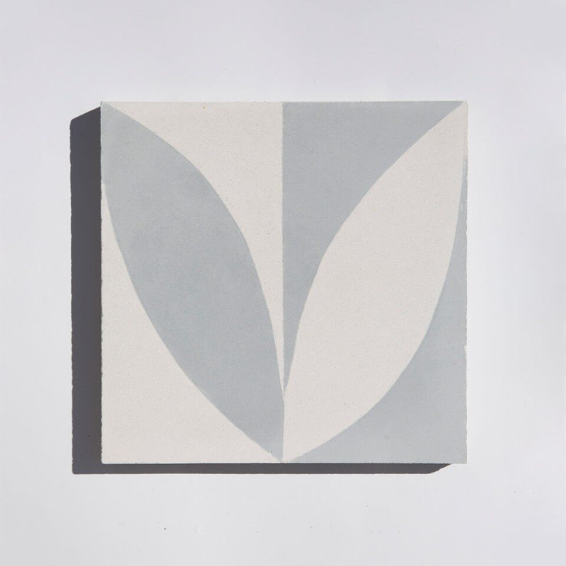 Gray leaf pattern cement tile designed by Glazentile