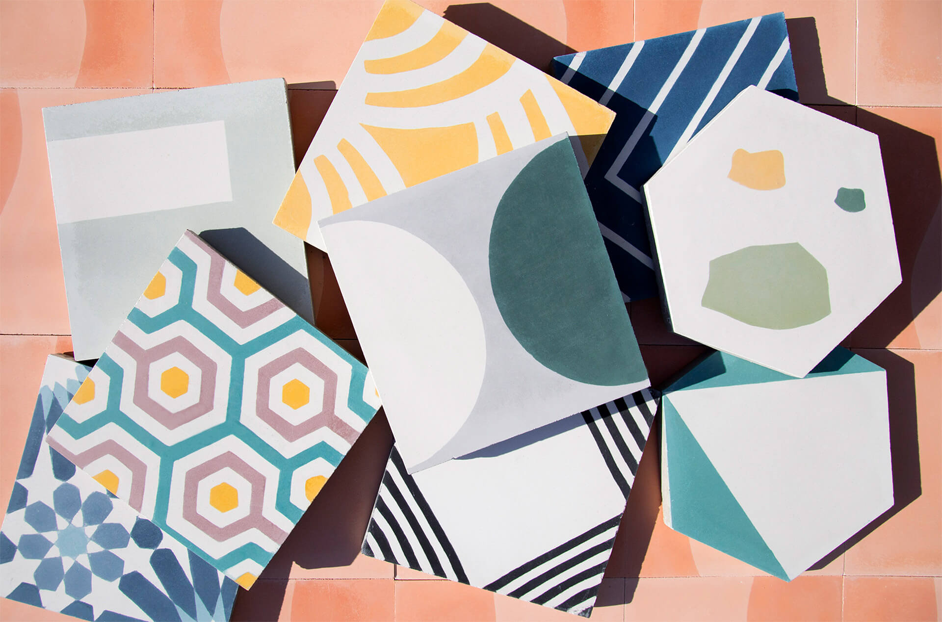 Various patterns of cement tiles designed by Glazentile