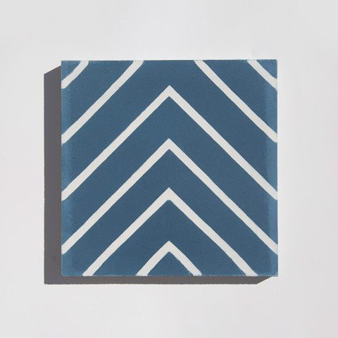 Blue and white zigzag cement tile designed by Glazentile