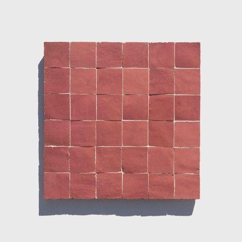 Light red 2in 5cm zellige tiles from Morocco designed by Glazentile