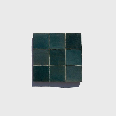 Teal green 4in 10cm zellige tiles from Morocco designed by Glazentile