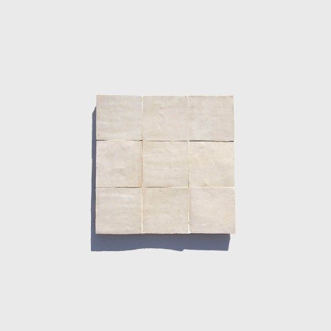 Pearl white 4in 10cm zellige tiles from Morocco designed by Glazentile